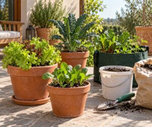 how to grow greens in containers