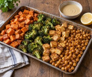 how to make sheet pan dinners plant based