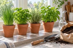 how to grow herbs on a windowsill