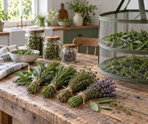 how to dry herbs from the garden