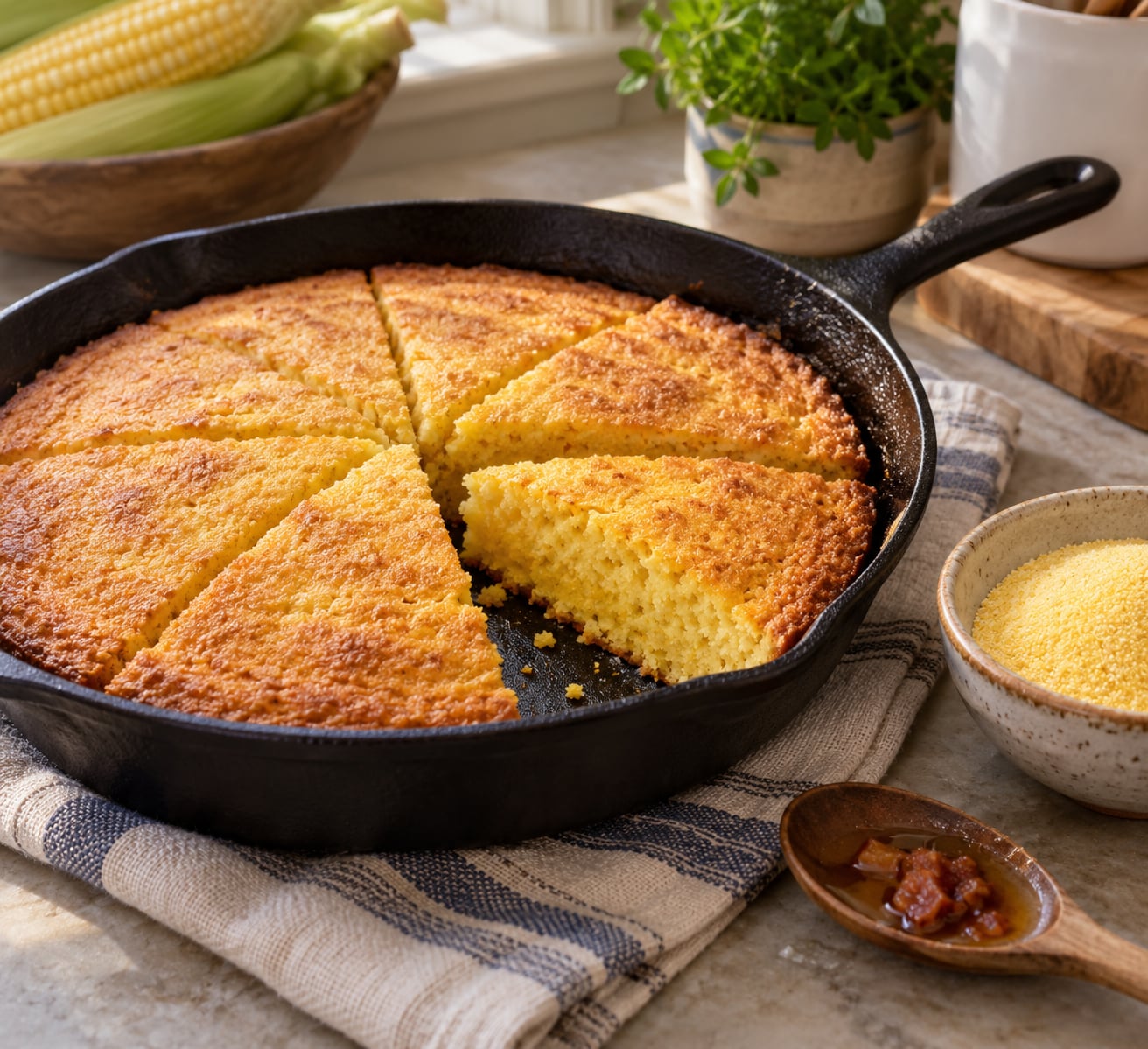 how to make skillet cornbread in cast iron