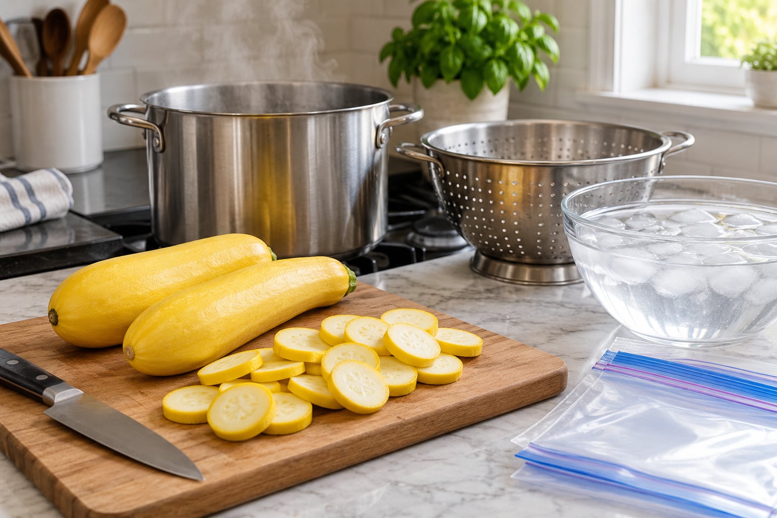 how to freeze summer squash without it getting mushy
