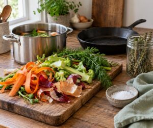 how to use vegetable peels and stems
