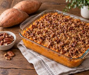 how to make sweet potato casserole without marshmallows