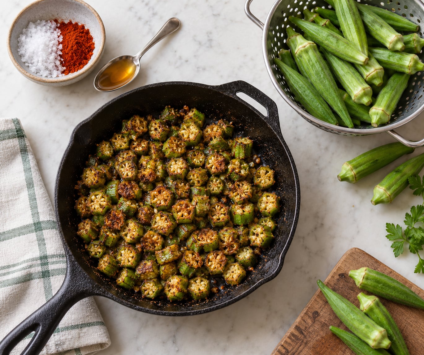how to cook okra without slime