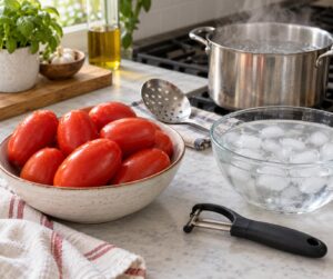 how to peel tomatoes for sauce