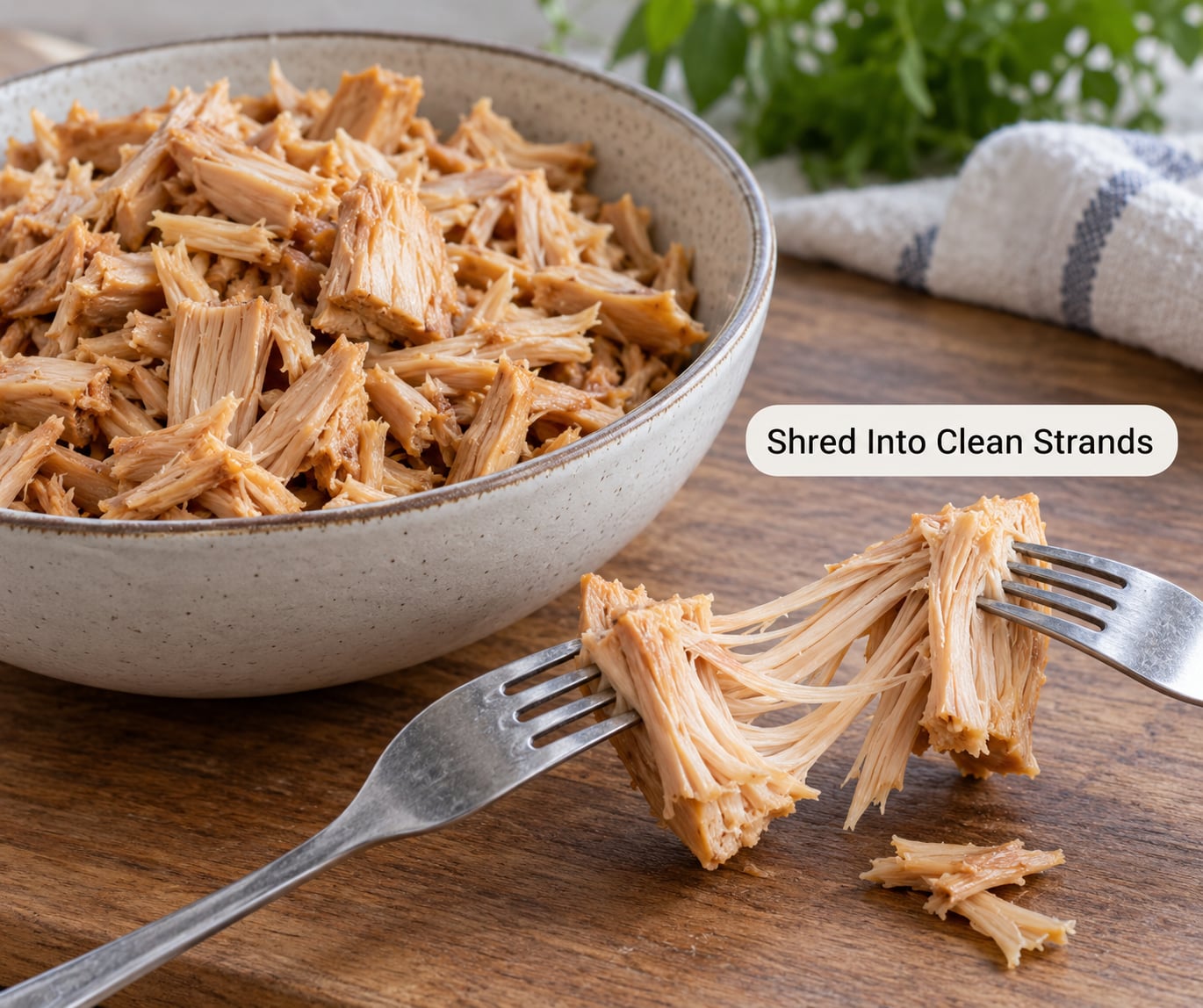 Shred Into Clean Strands