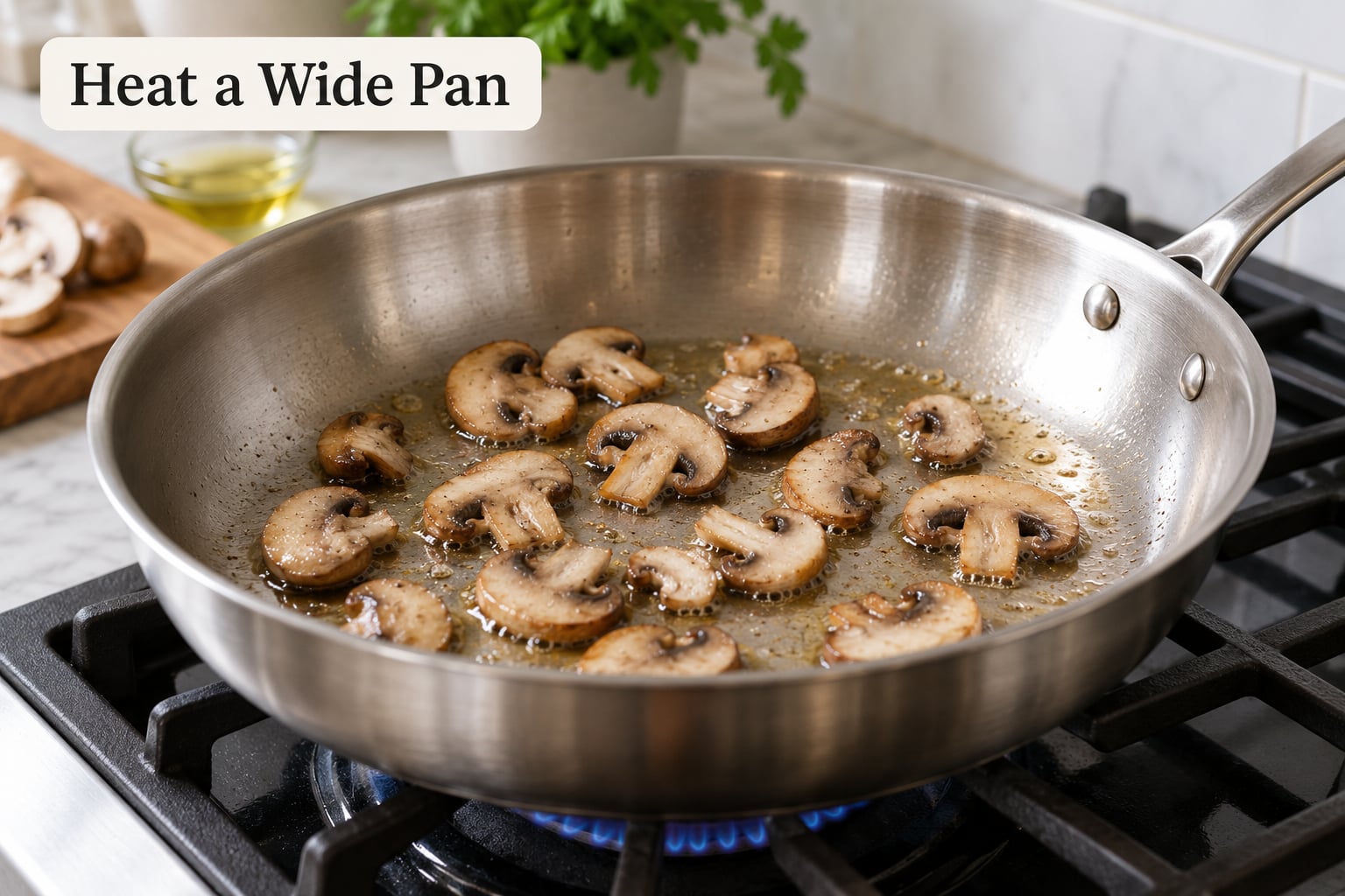 Heat a Wide Pan