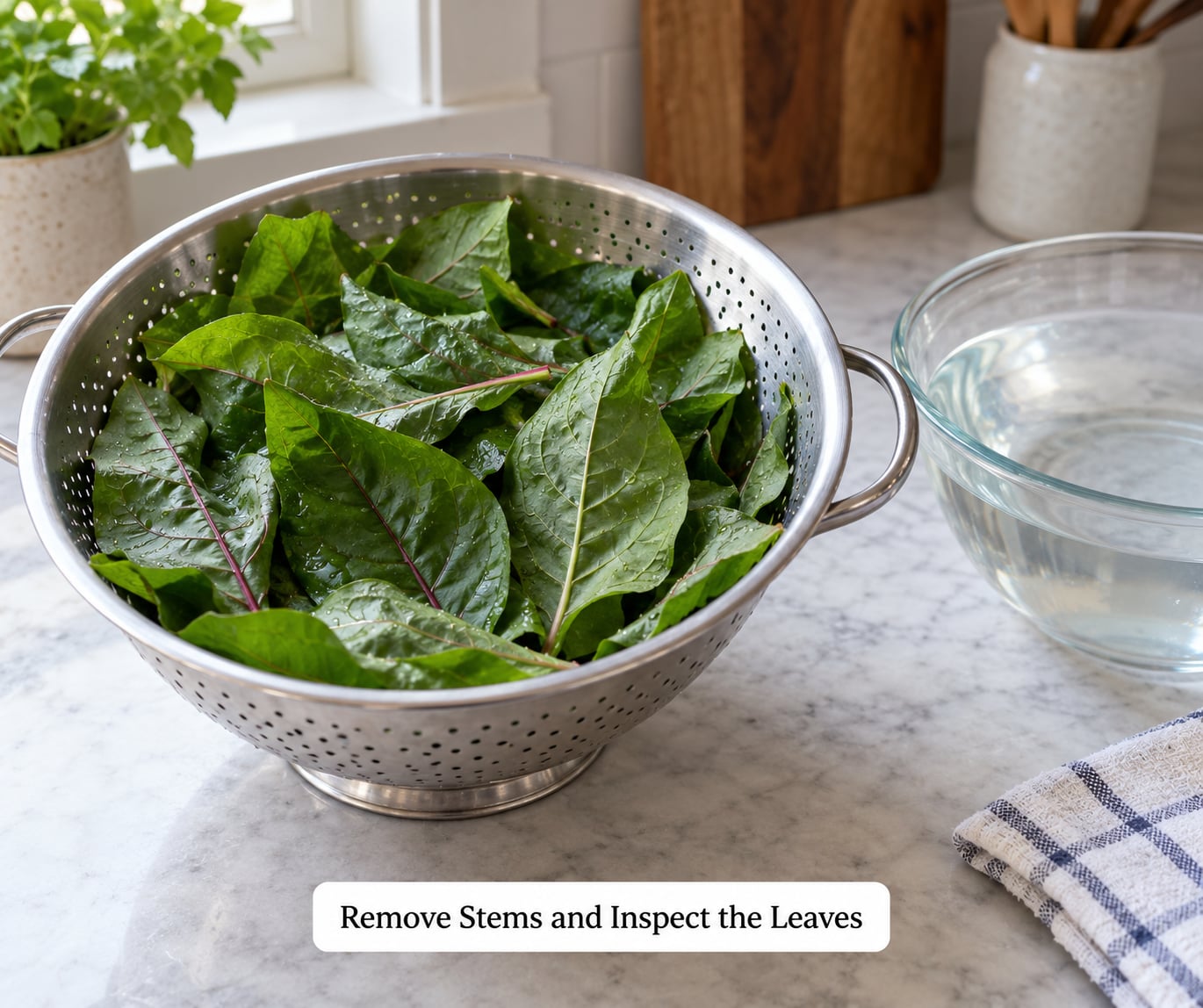 Remove Stems and Inspect the Leaves