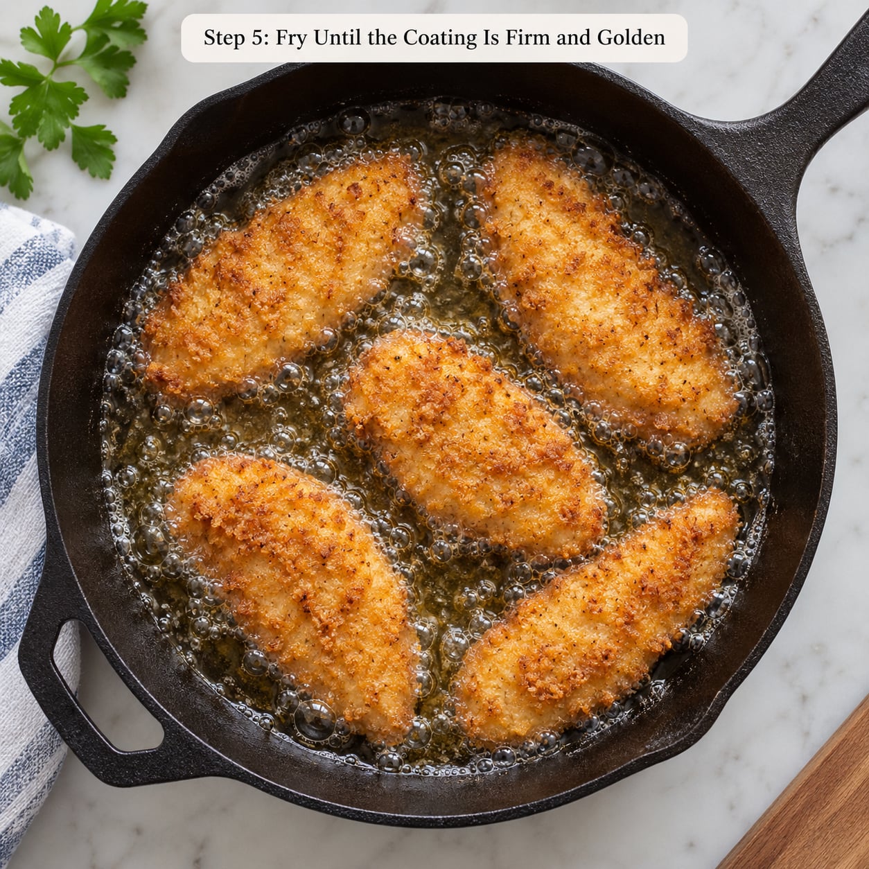 Step 5: Fry Until the Coating Is Firm and Golden