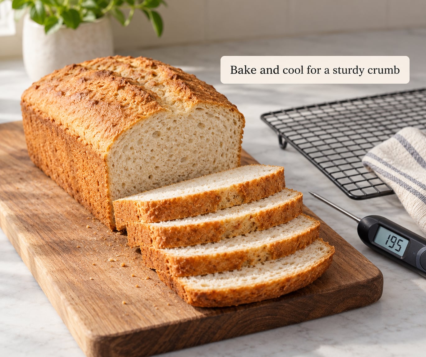 Bake and cool for a sturdy crumb