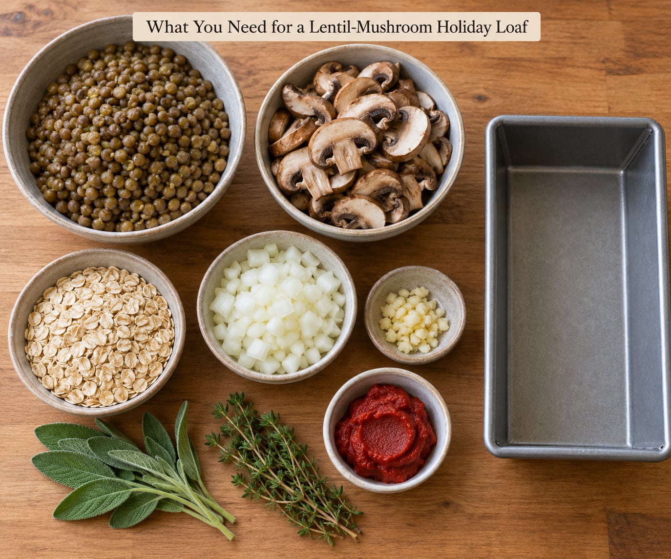 What You Need for a Lentil-Mushroom Holiday Loaf