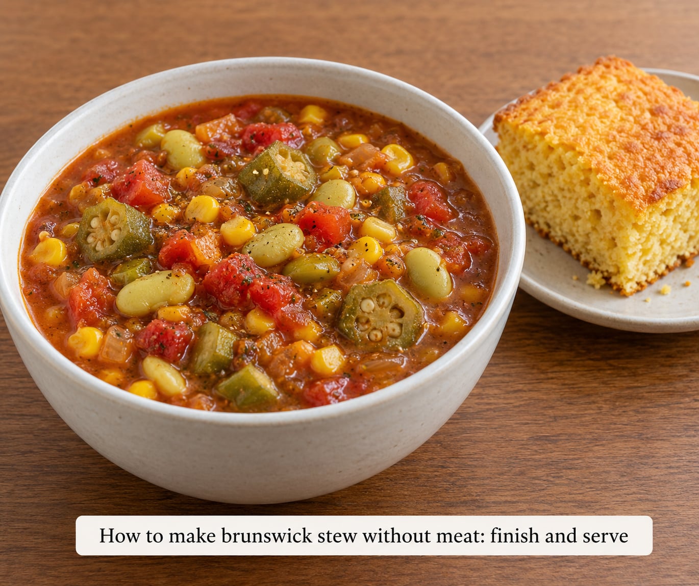 How to make brunswick stew without meat: finish and serve
