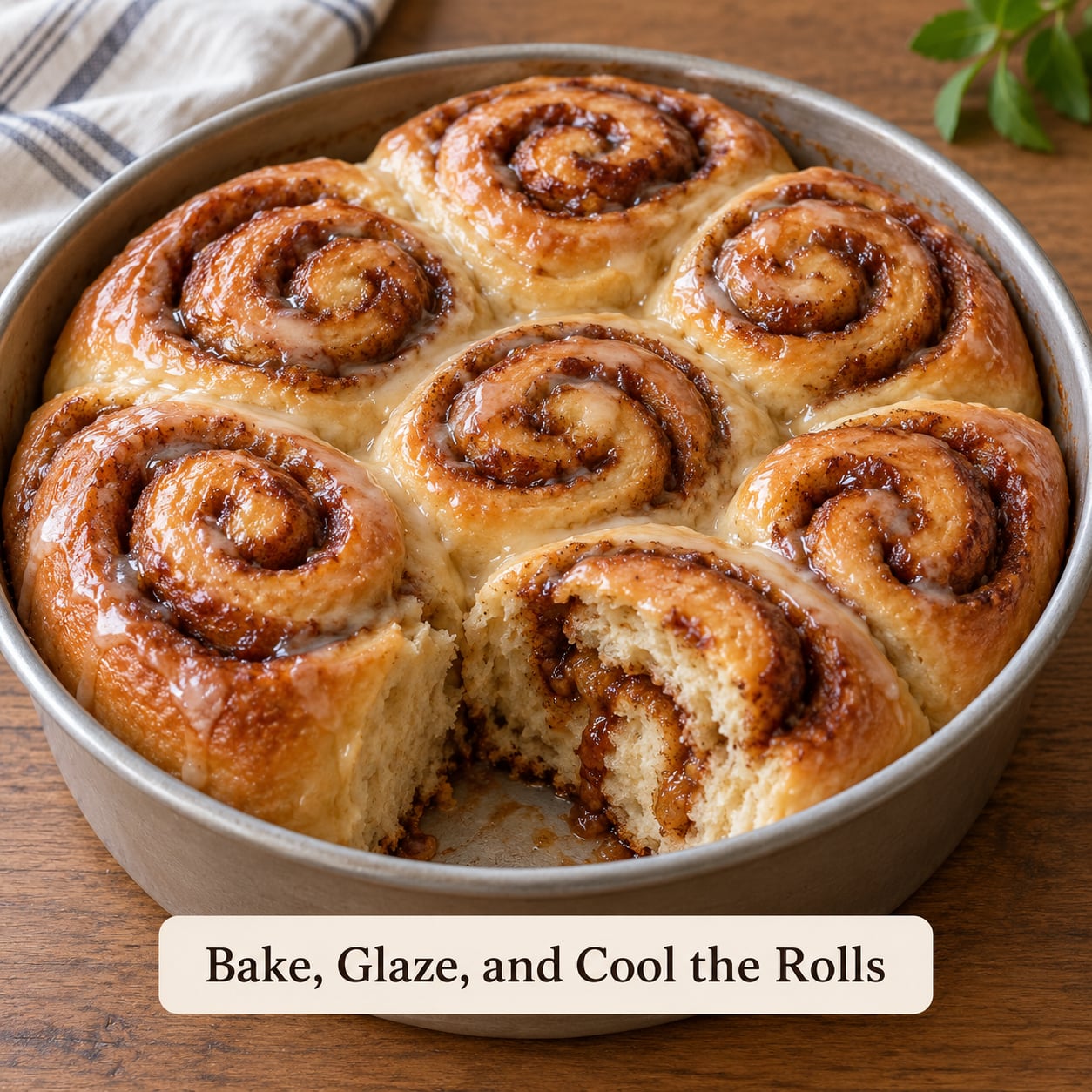 Bake, Glaze, and Cool the Rolls