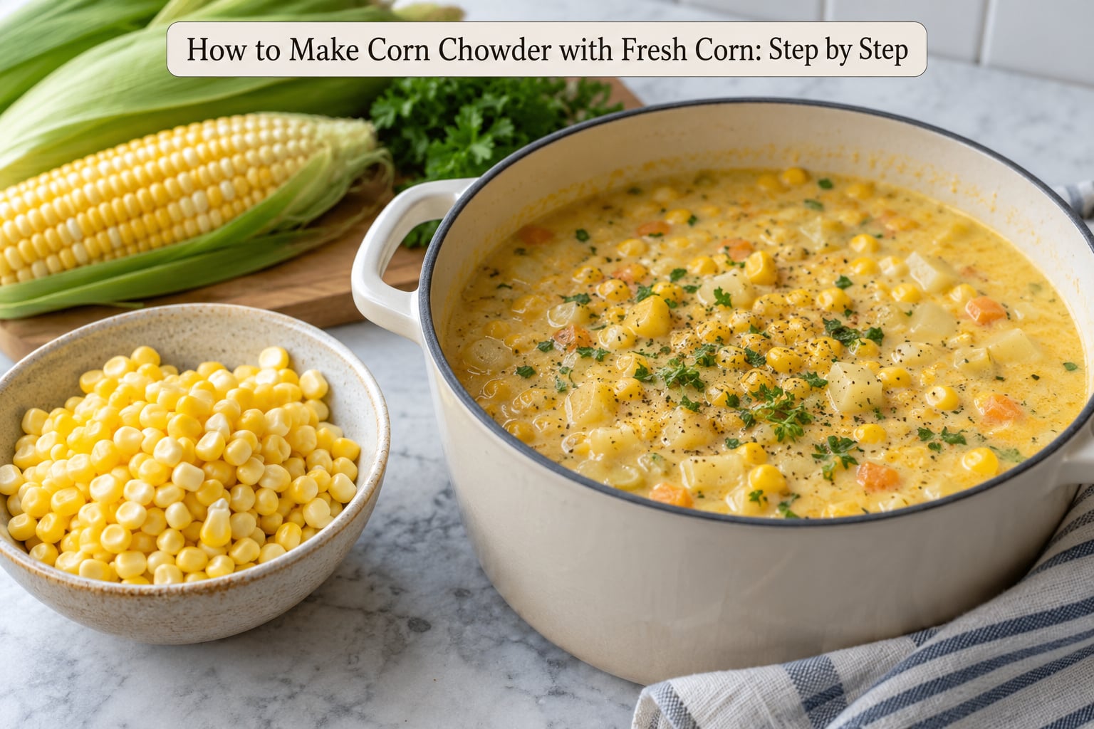 How to Make Corn Chowder with Fresh Corn: Step by Step