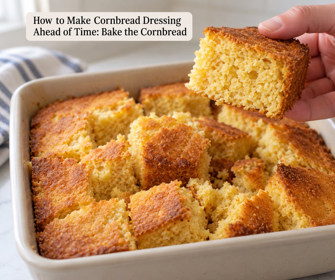 How to Make Cornbread Dressing Ahead of Time: Bake the Cornbread