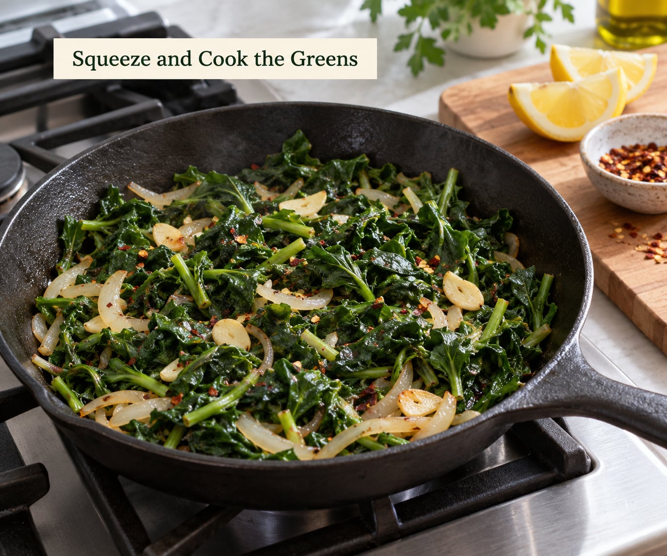 Squeeze and Cook the Greens