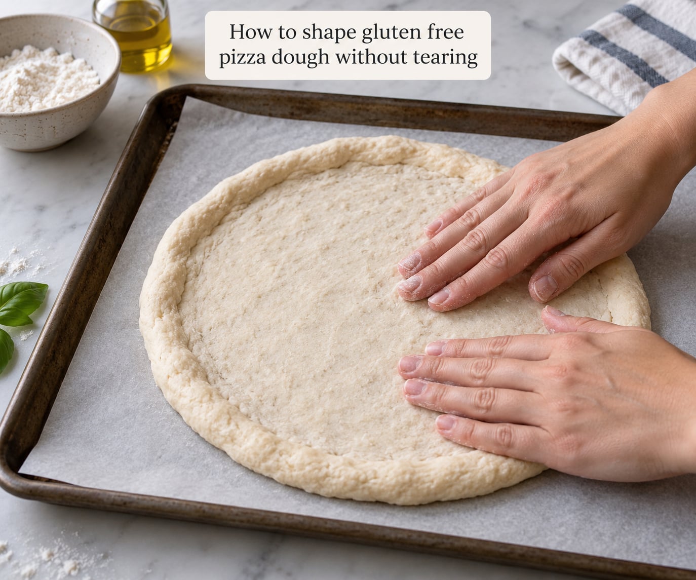 How to shape gluten free pizza dough without tearing