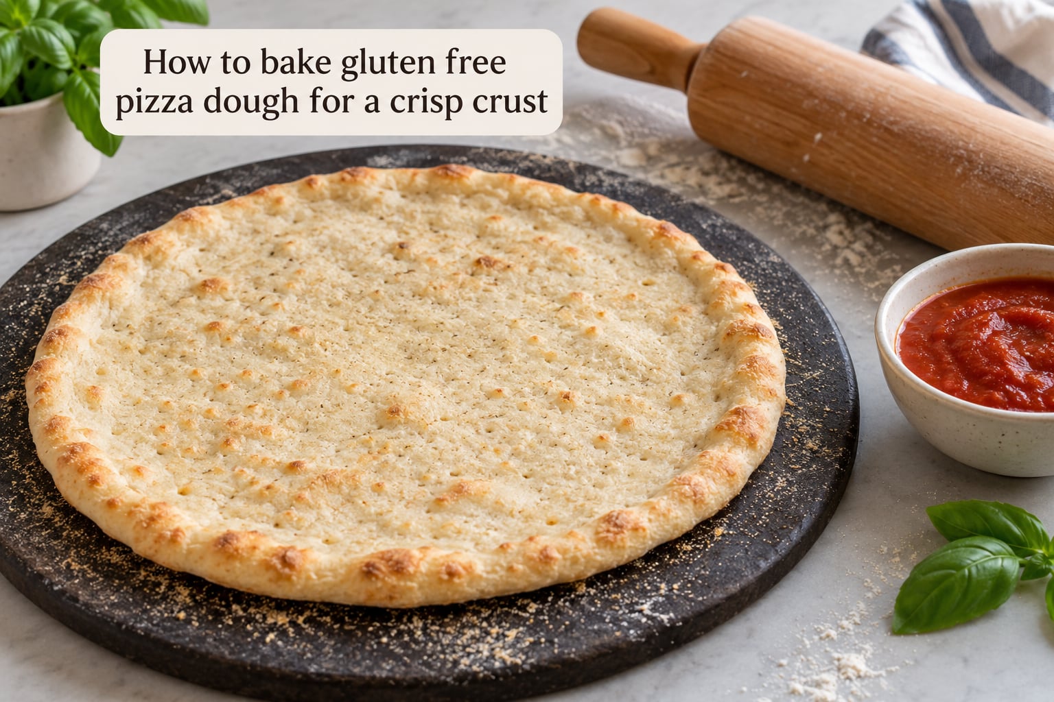 How to bake gluten free pizza dough for a crisp crust