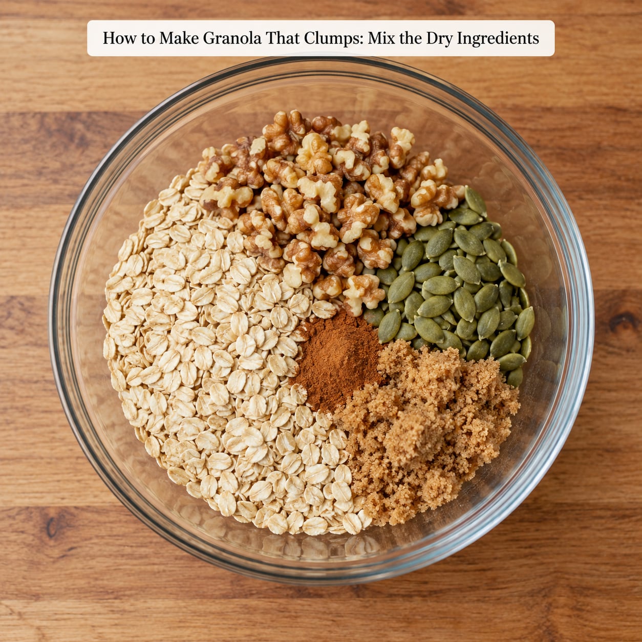 How to Make Granola That Clumps: Mix the Dry Ingredients