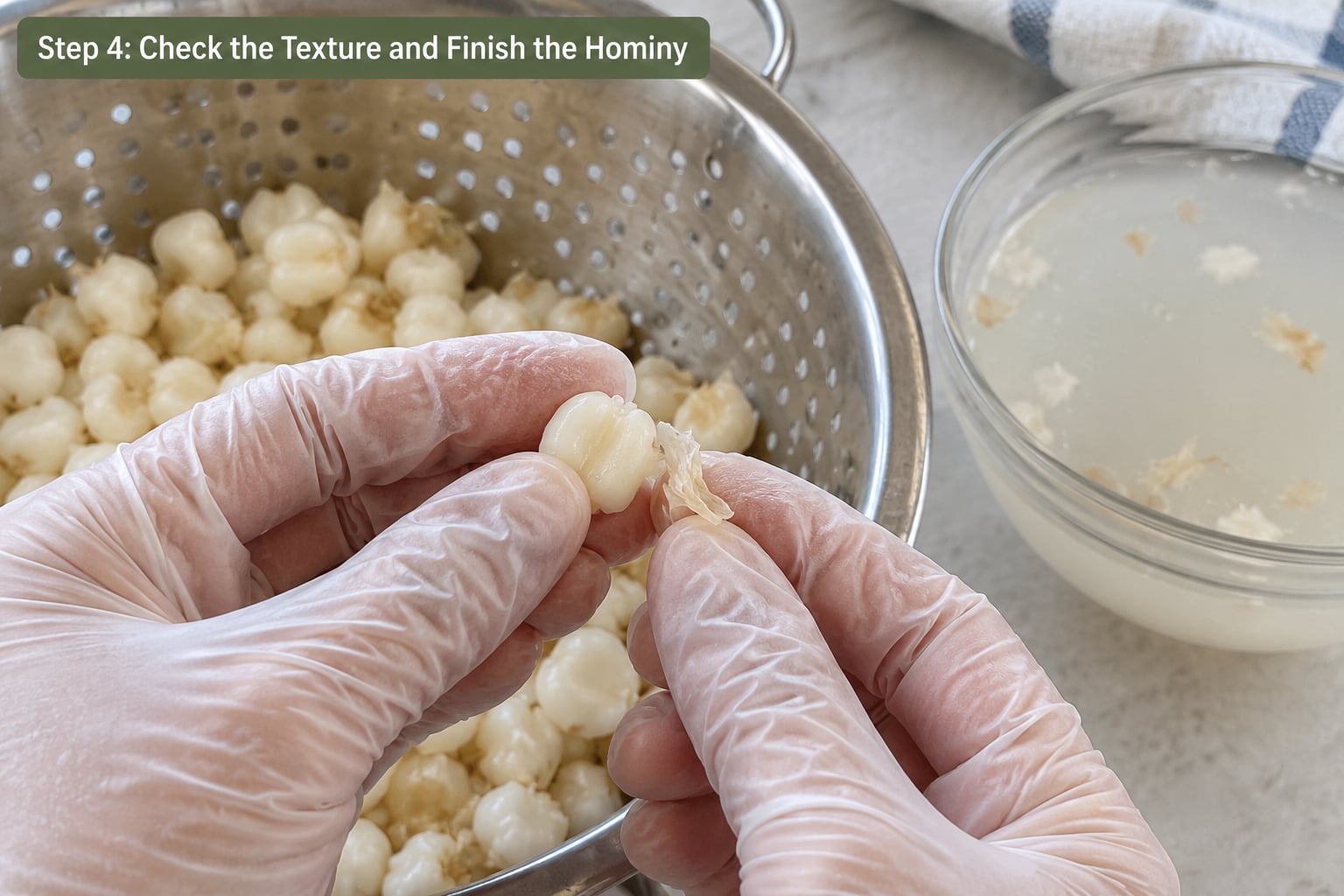 Step 4: Check the Texture and Finish the Hominy