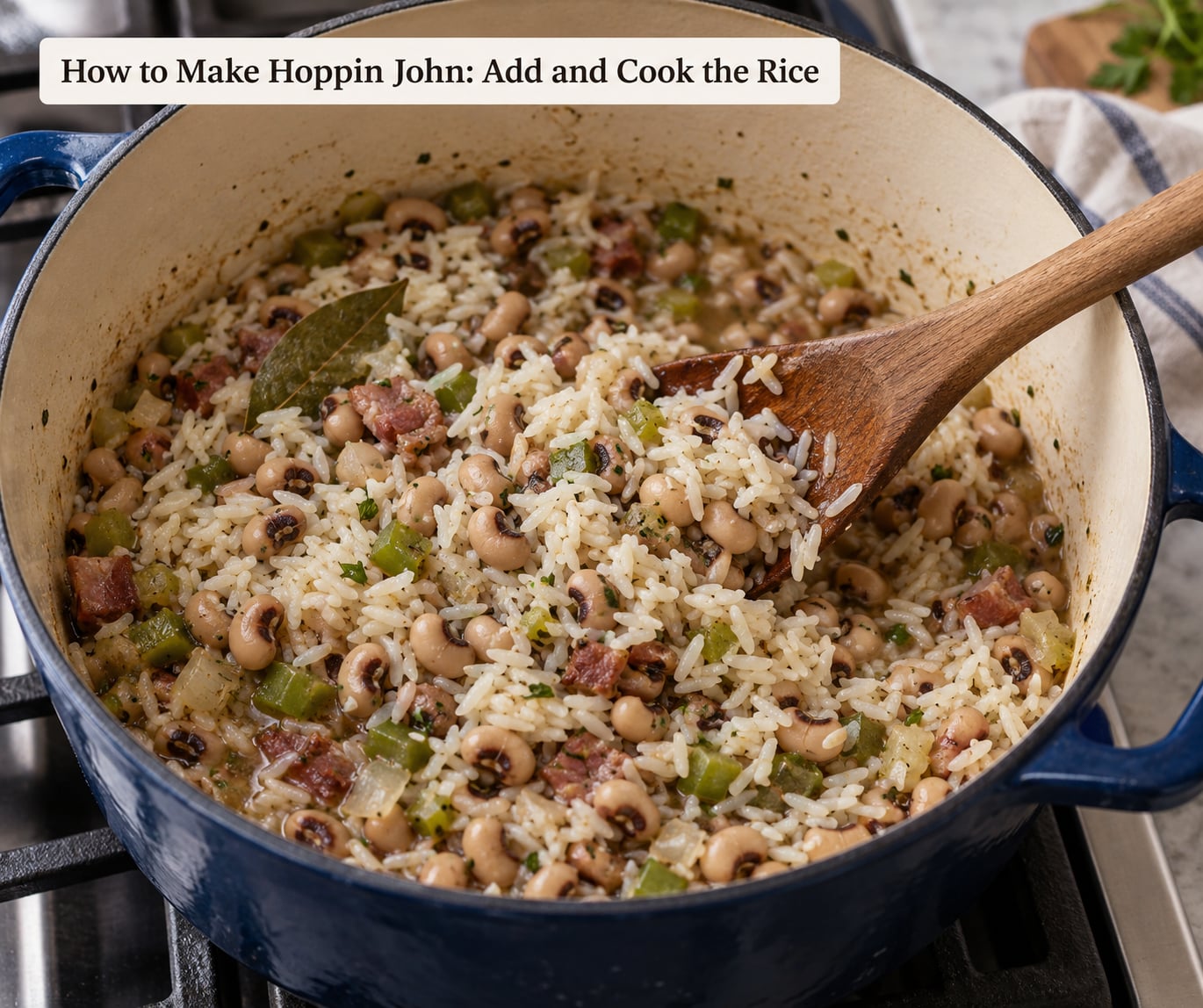 How to Make Hoppin John: Add and Cook the Rice