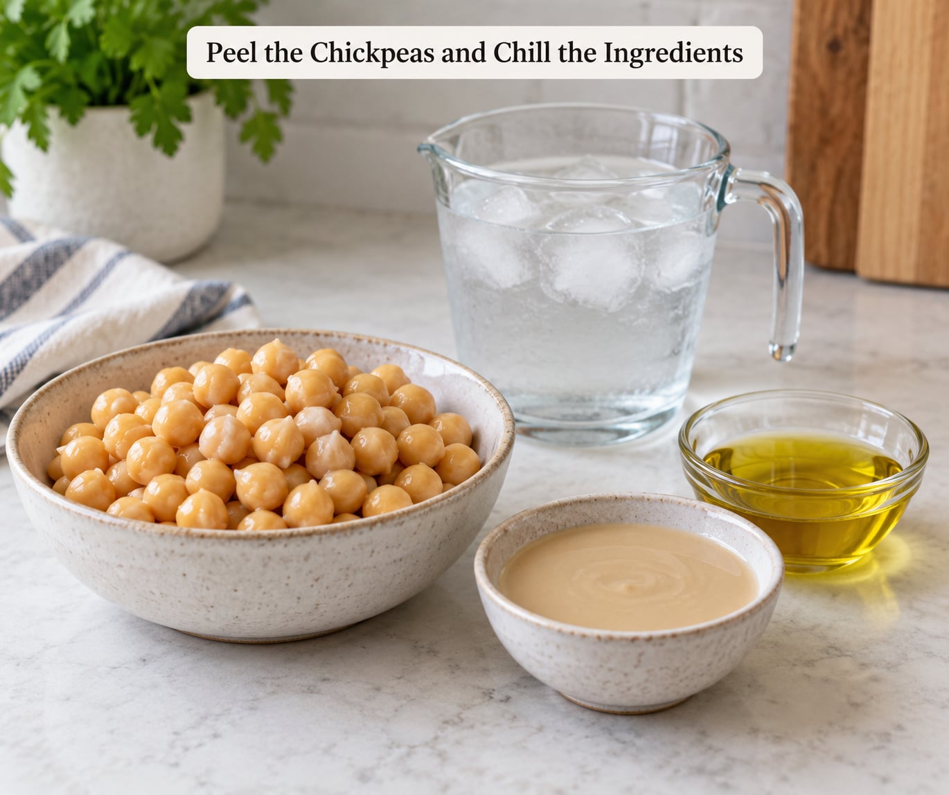 Peel the Chickpeas and Chill the Ingredients