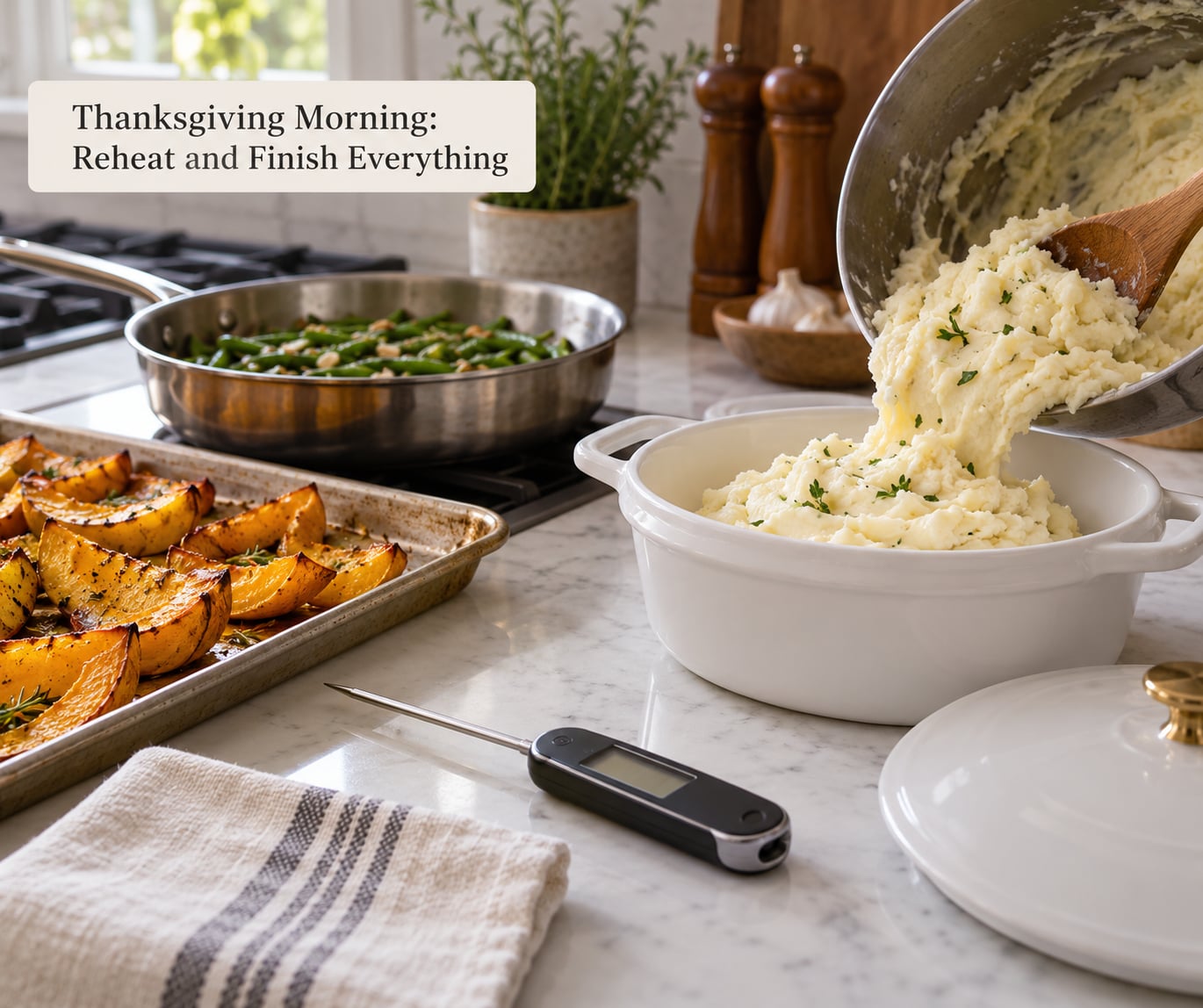 Thanksgiving Morning: Reheat and Finish Everything