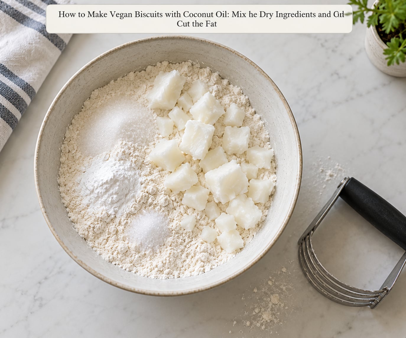 How to Make Vegan Biscuits with Coconut Oil: Mix the Dry Ingredients and Cut the Fat