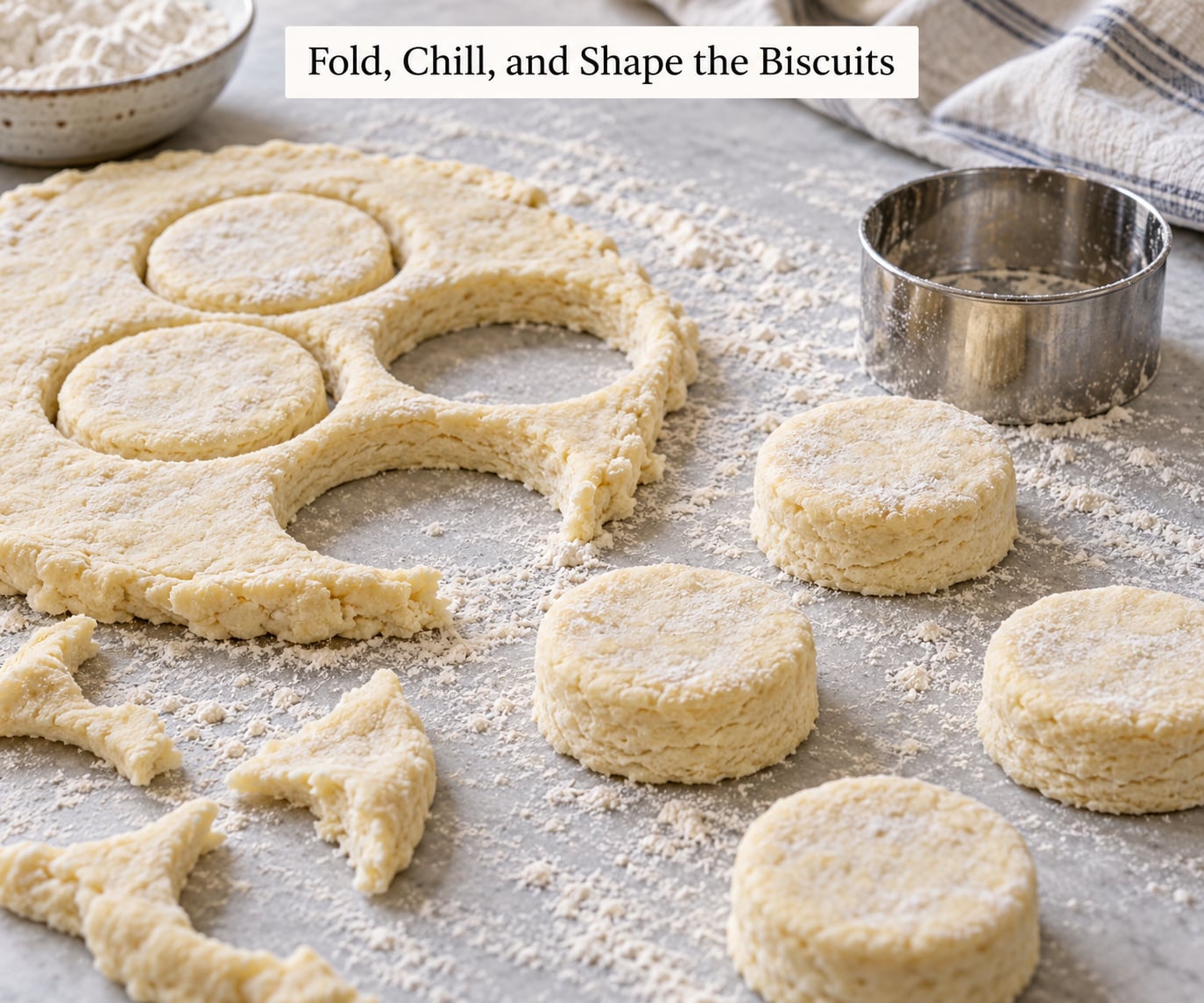 Fold, Chill, and Shape the Biscuits