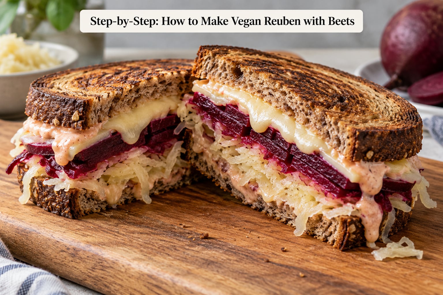 Step-by-Step: How to Make Vegan Reuben with Beets