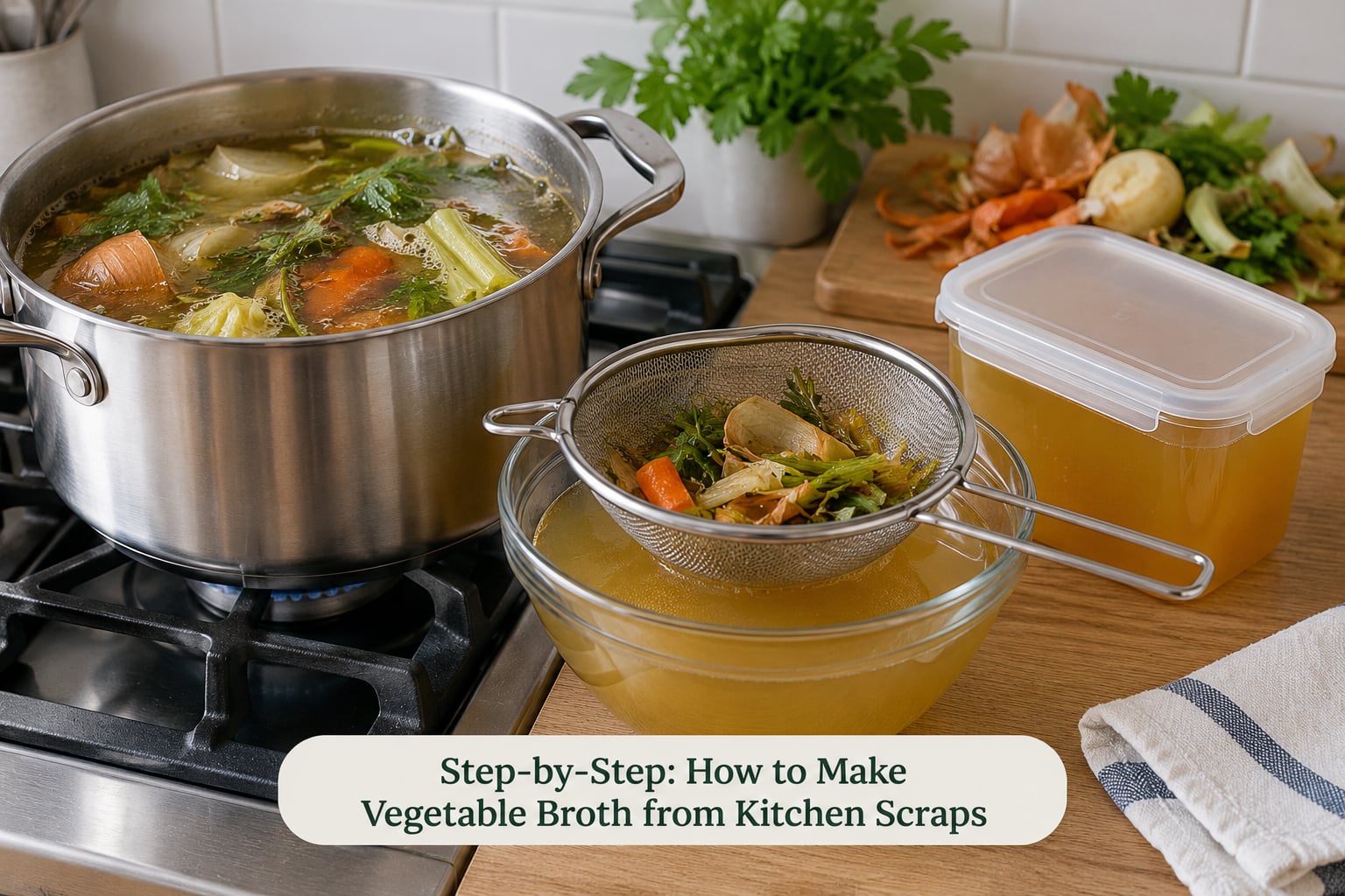 Step-by-Step: How to Make Vegetable Broth from Kitchen Scraps