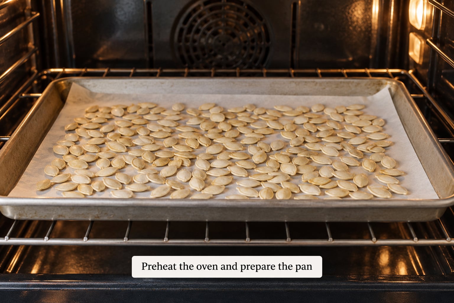 Preheat the oven and prepare the pan