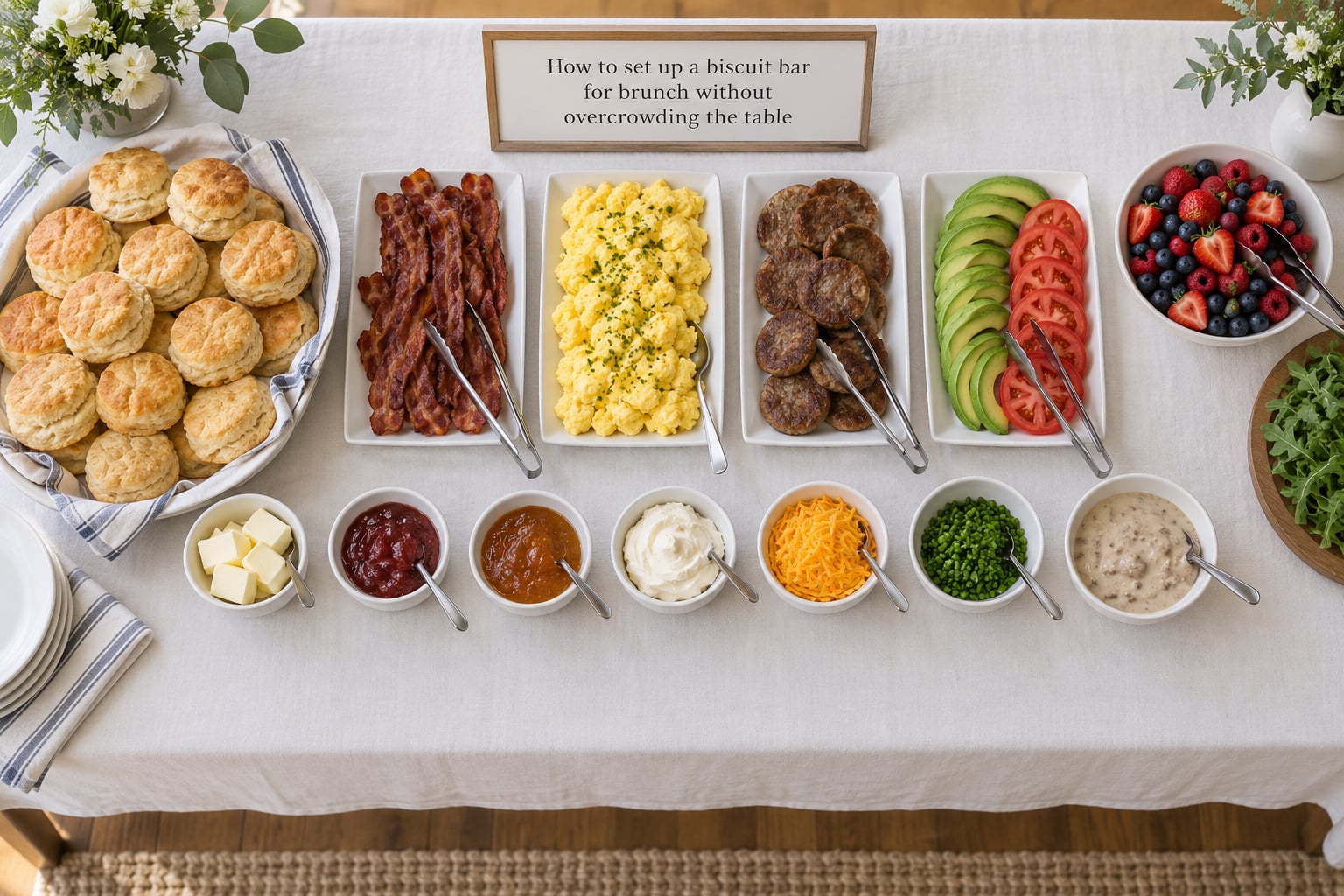 How to set up a biscuit bar for brunch without overcrowding the table