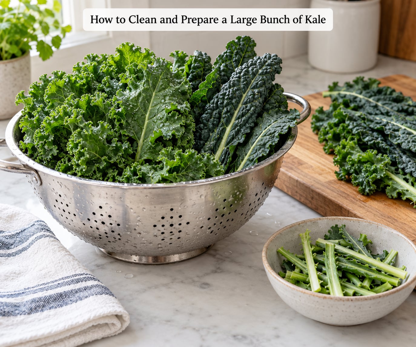 How to Clean and Prepare a Large Bunch of Kale