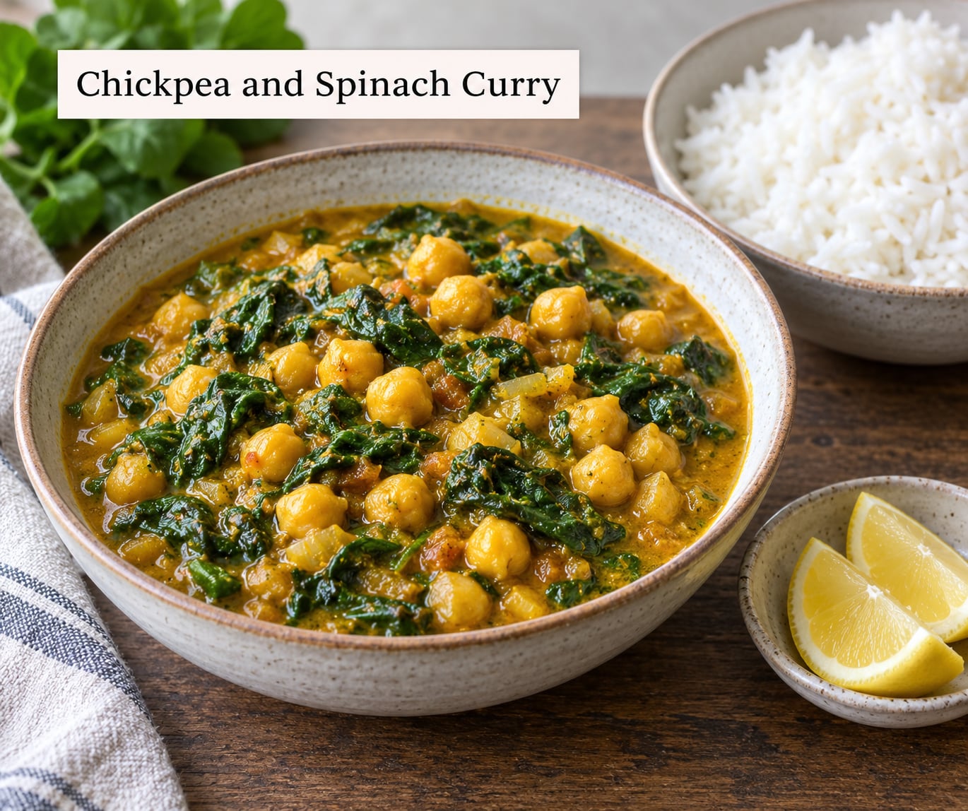 Chickpea and Spinach Curry